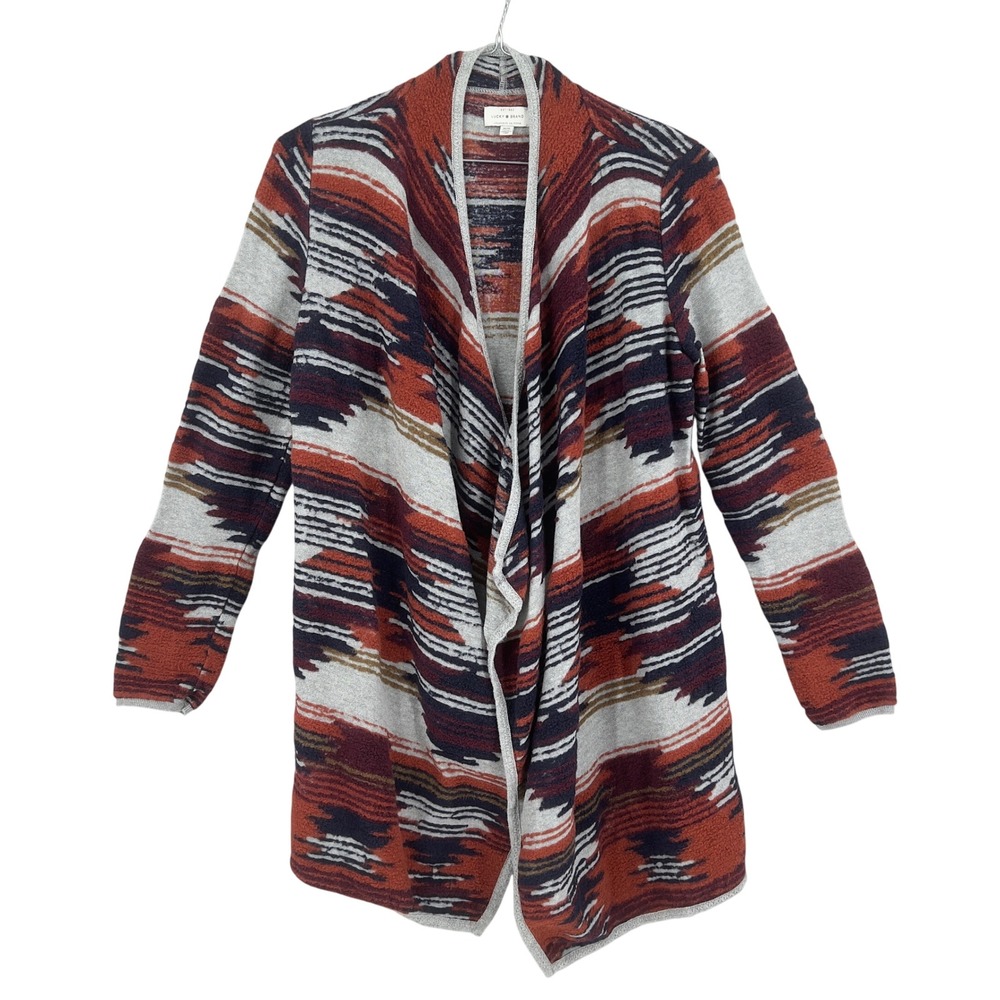 Lucky‎ Brand Womens Blanket Cardigan Southwest Open Front Waterfall Knit Size M